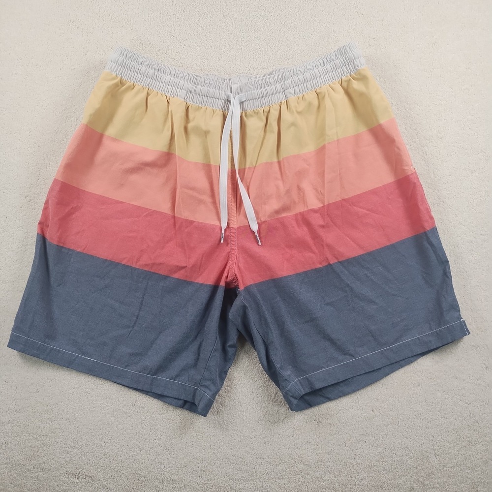 Chubbies Swim Trunks Men's XL Striped Lined Drawstring Pockets 7" Inseam Shorts
